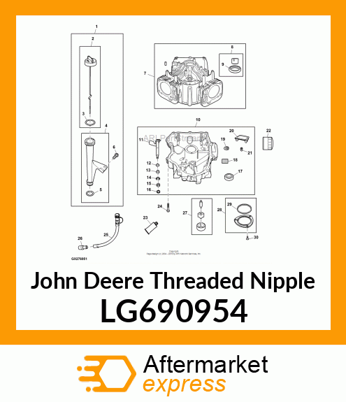 THREADED NIPPLE, NIPPLE, OIL FILTER LG690954