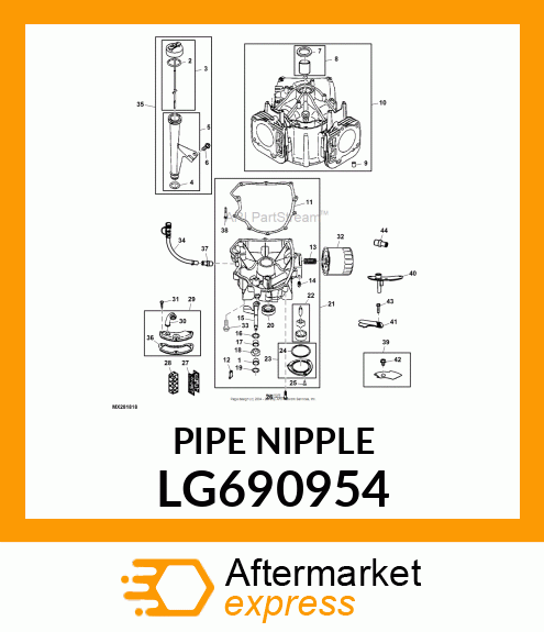 THREADED NIPPLE, NIPPLE, OIL FILTER LG690954