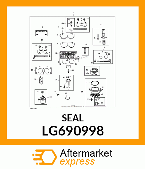 SEAL, CHOKE SHAFT LG690998