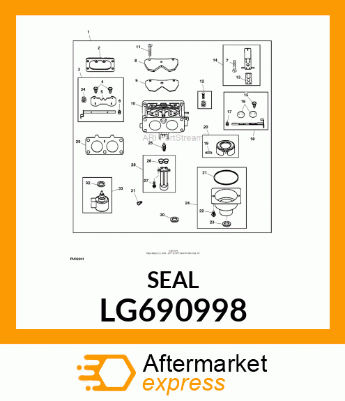 SEAL, CHOKE SHAFT LG690998