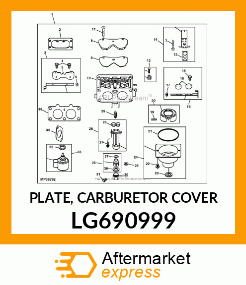 PLATE, CARBURETOR COVER LG690999