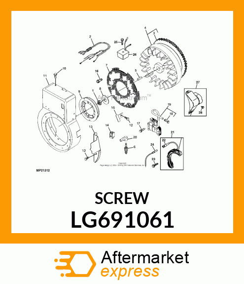 SCREW, ARMATURE MOUNTING LG691061