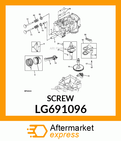 SCREW, HEX. HD CAP LG691096