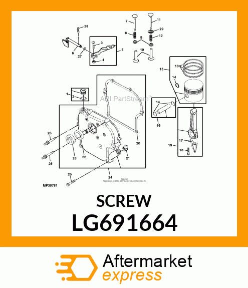 SCREW, CONNECTING ROD (2/PKG) LG691664