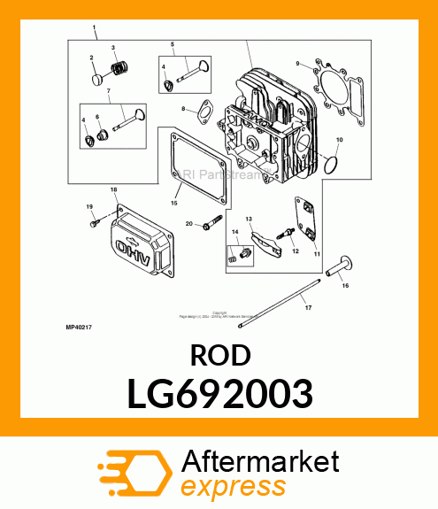 PUSH ROD, ROD, PUSH (INTAKE) LG692003