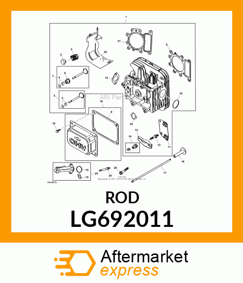 PUSH ROD, ROD, PUSH (EXHAUST) LG692011