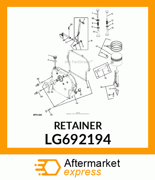 RETAINER, VALVE SPRING LG692194