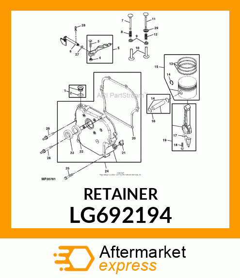 RETAINER, VALVE SPRING LG692194