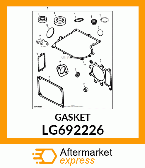 GASKET, CRANKCASE (.015 THICK) LG692226