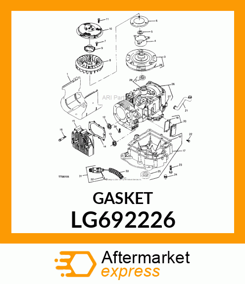 GASKET, CRANKCASE (.015 THICK) LG692226