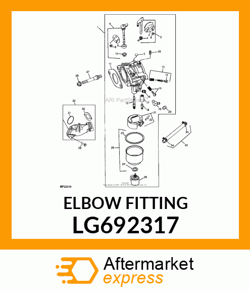 FITTING, 90 DEGREE ELBOW LG692317