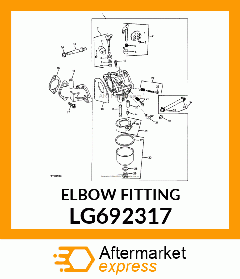 FITTING, 90 DEGREE ELBOW LG692317