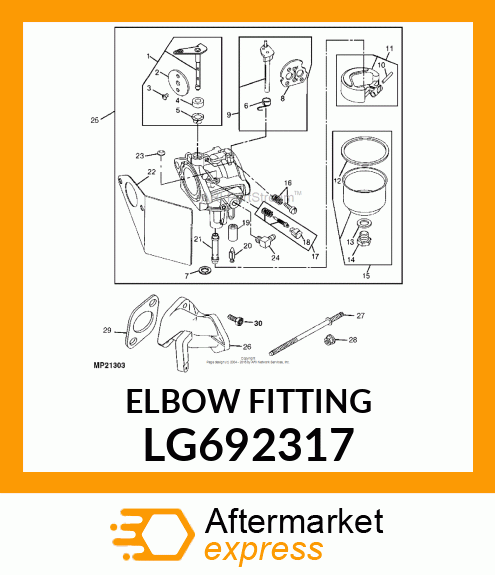 FITTING, 90 DEGREE ELBOW LG692317