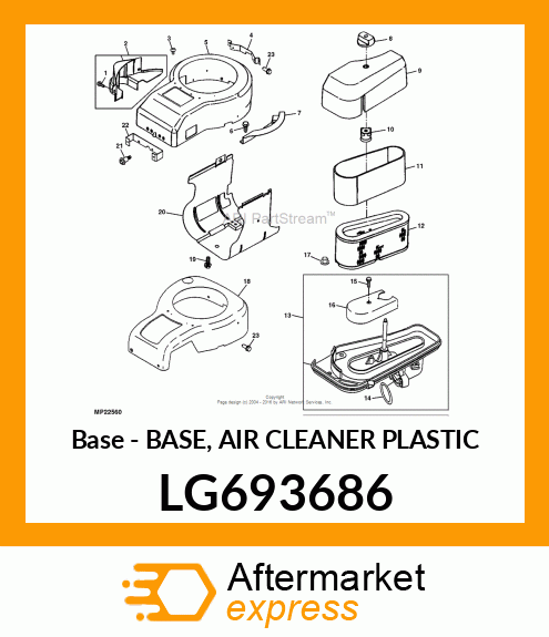 Base - BASE, AIR CLEANER PLASTIC LG693686