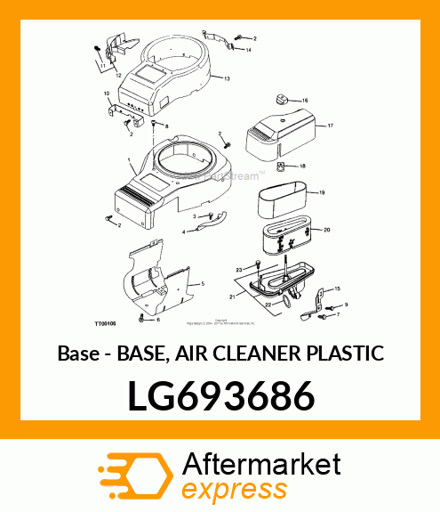 Base - BASE, AIR CLEANER PLASTIC LG693686