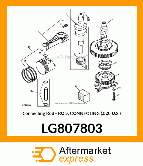 Connecting Rod - ROD, CONNECTING (.020 U.S.) LG807803