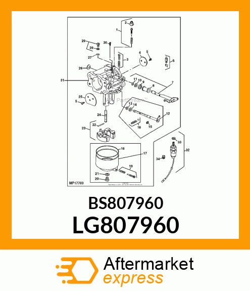 NOZZLE, CARBURETOR LG807960