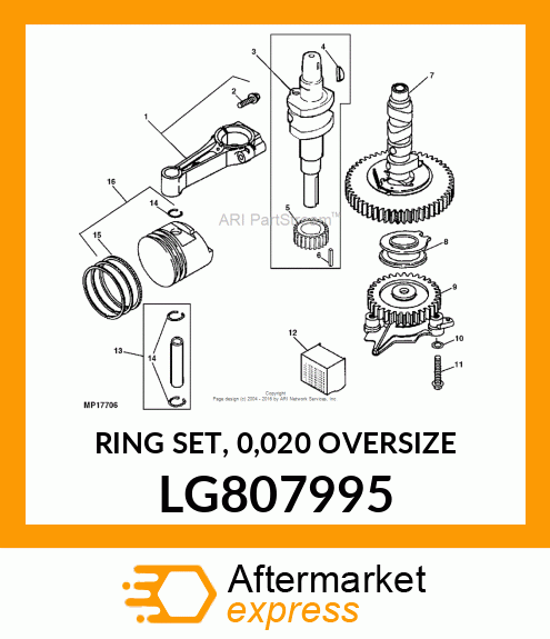 RING SET, 0,020 OVERSIZE LG807995