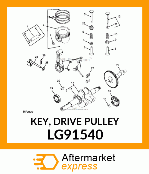 KEY, DRIVE PULLEY LG91540