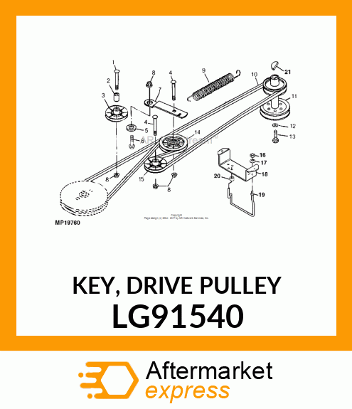 KEY, DRIVE PULLEY LG91540