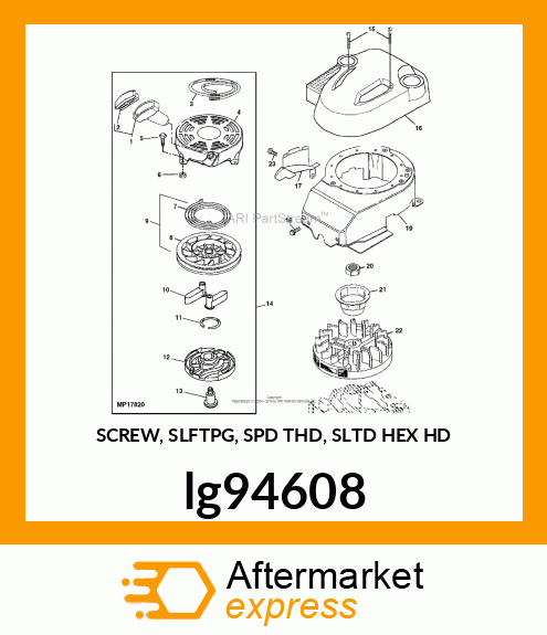 SCREW, SLFTPG, SPD THD, SLTD HEX HD lg94608