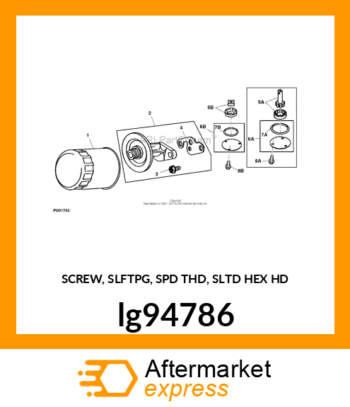 SCREW, SLFTPG, SPD THD, SLTD HEX HD lg94786