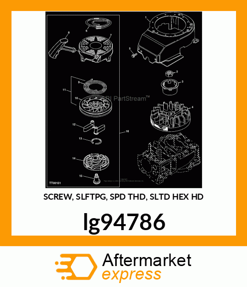 SCREW, SLFTPG, SPD THD, SLTD HEX HD lg94786