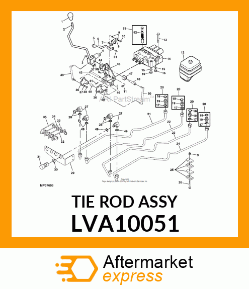 TIE ROD ASSEMBLY, ROD, FIXED BUCKET LVA10051