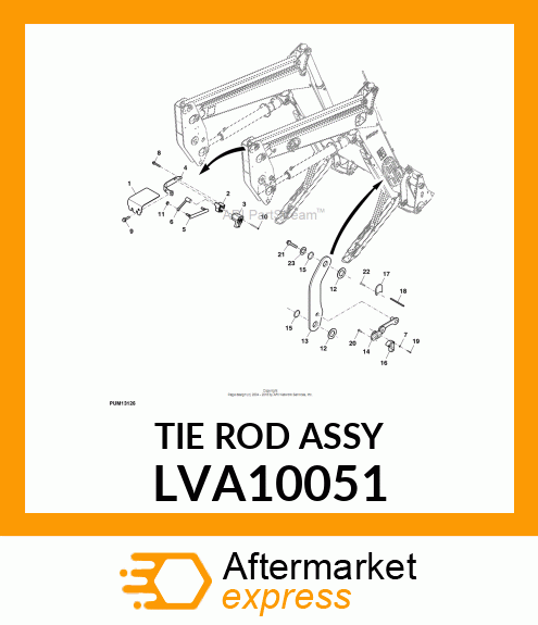 TIE ROD ASSEMBLY, ROD, FIXED BUCKET LVA10051