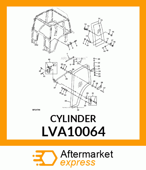 CYLINDER, GAS CYLINDER, DOOR LVA10064