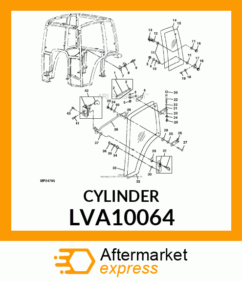 CYLINDER, GAS CYLINDER, DOOR LVA10064