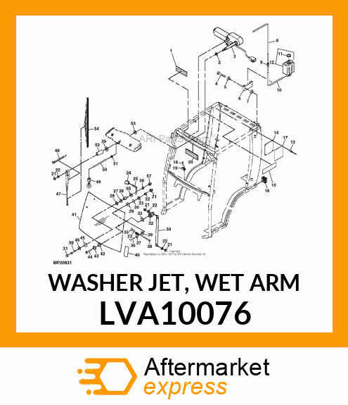 WASHER JET, WET ARM LVA10076