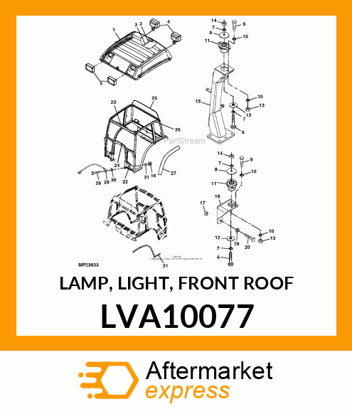 LAMP, LIGHT, FRONT ROOF LVA10077