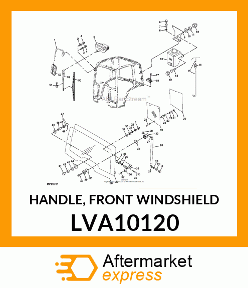 HANDLE, FRONT WINDSHIELD LVA10120