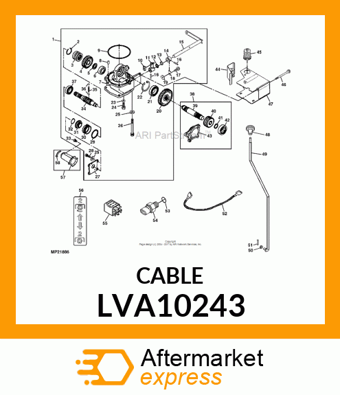 HARNESS, WIRING MID PTO, 4200 LVA10243