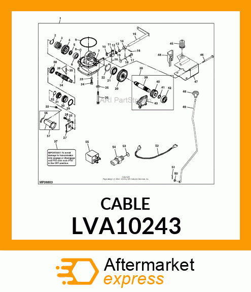 HARNESS, WIRING MID PTO, 4200 LVA10243