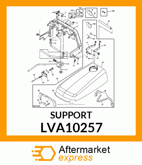 SUPPORT, HOOD SUPPORT LVA10257