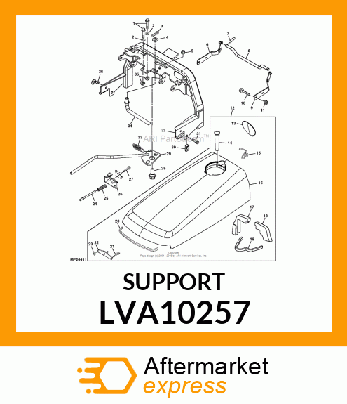 SUPPORT, HOOD SUPPORT LVA10257