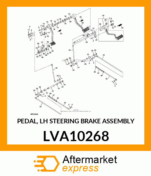 PEDAL, LH STEERING BRAKE ASSEMBLY LVA10268