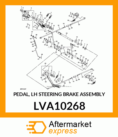 PEDAL, LH STEERING BRAKE ASSEMBLY LVA10268