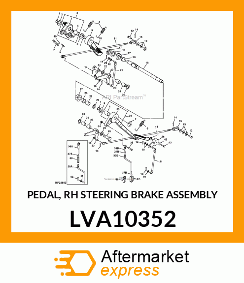 PEDAL, RH STEERING BRAKE ASSEMBLY LVA10352