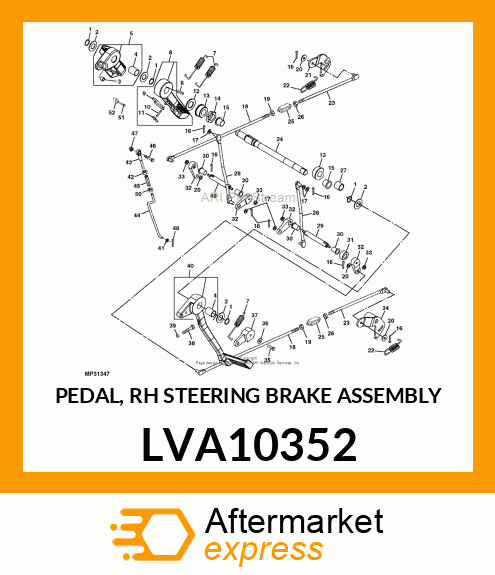 PEDAL, RH STEERING BRAKE ASSEMBLY LVA10352