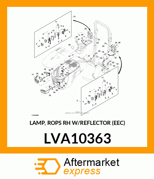 LAMP, ROPS RH W/REFLECTOR (EEC) LVA10363