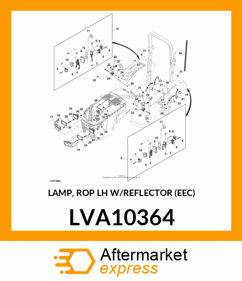 LAMP, ROP LH W/REFLECTOR (EEC) LVA10364