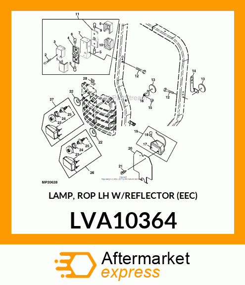 LAMP, ROP LH W/REFLECTOR (EEC) LVA10364