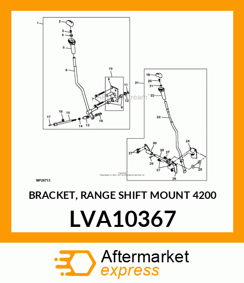 BRACKET, RANGE SHIFT MOUNT 4200 LVA10367