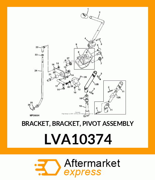 BRACKET, BRACKET, PIVOT ASSEMBLY LVA10374