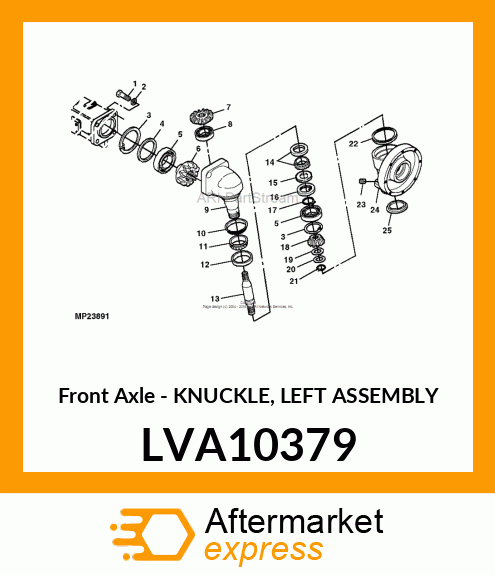 Front Axle - KNUCKLE, LEFT ASSEMBLY LVA10379