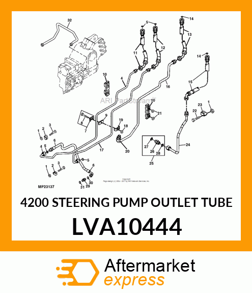 4200 STEERING PUMP OUTLET TUBE LVA10444