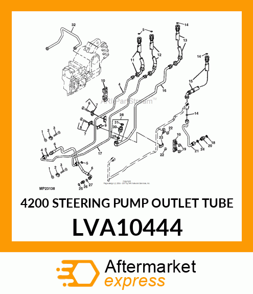 4200 STEERING PUMP OUTLET TUBE LVA10444